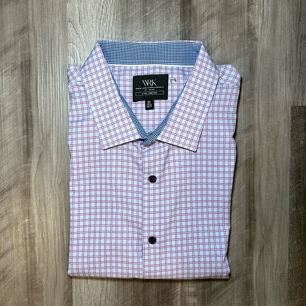 Wrk 4-Way Stretch Long Sleeve Button Down - Big 1… - image 1